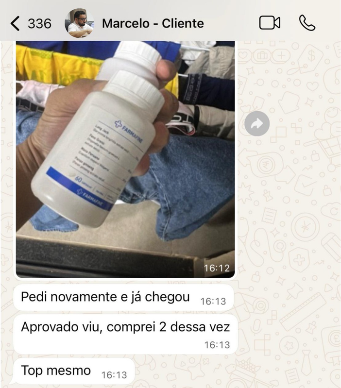 Print WhatsApp cliente Fórmula Masculina 1000mg