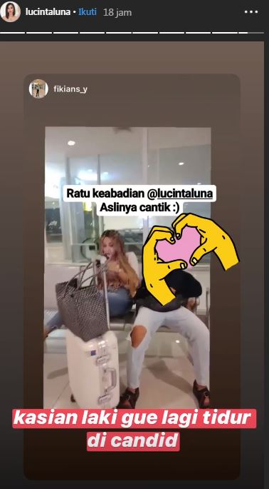 Unggahan Instagram story Lucinta Luna sebelum di tangkap polisi