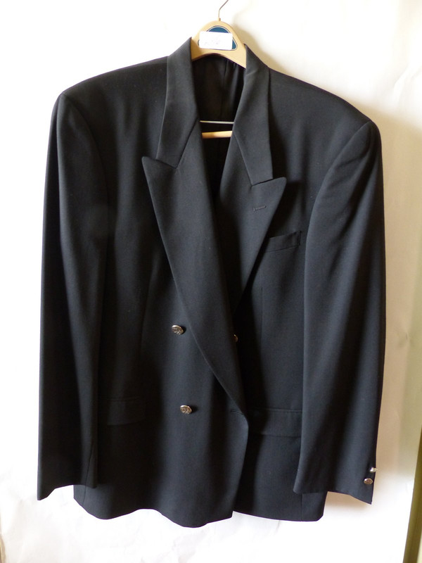 MURANO MENS BLACK SUIT JACKET WITH GOLD BUTTONS MENS US 46 L