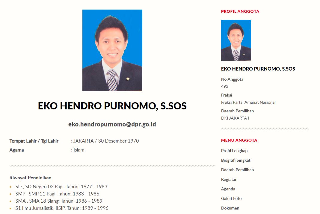 Riwayat pendidikan Eko Patrio