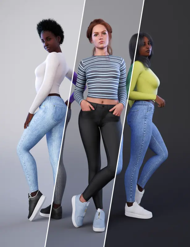 NG High Waist Skinny Jeans Outfit Bundle for Genesis 9