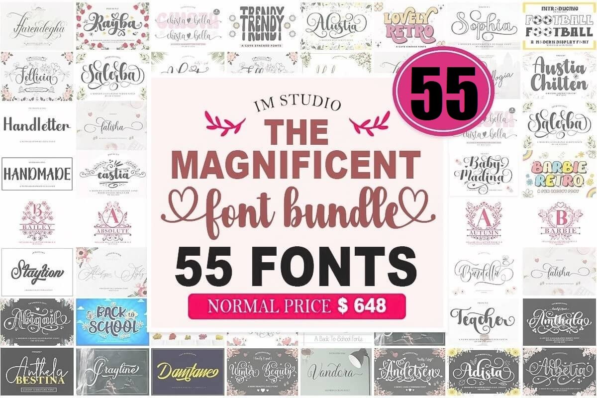 The Magnificent Font Bundle - 55 Premium Fonts
