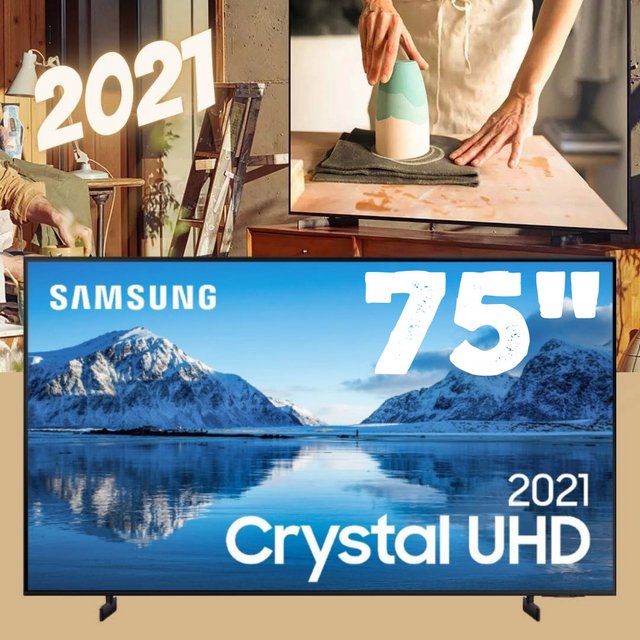 Samsung Smart Tv 75″ Crystal Uhd 4k 75au8000, Painel Dynamic Crystal Color, Design Slim, Tela Sem Limites