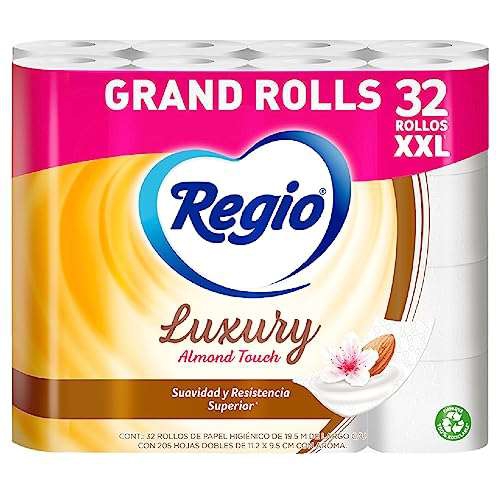 Amazon: Regio luxury 32 rollos XXL OFERTA PRIME 185 PESITOS + 10% comprando 10 artículos