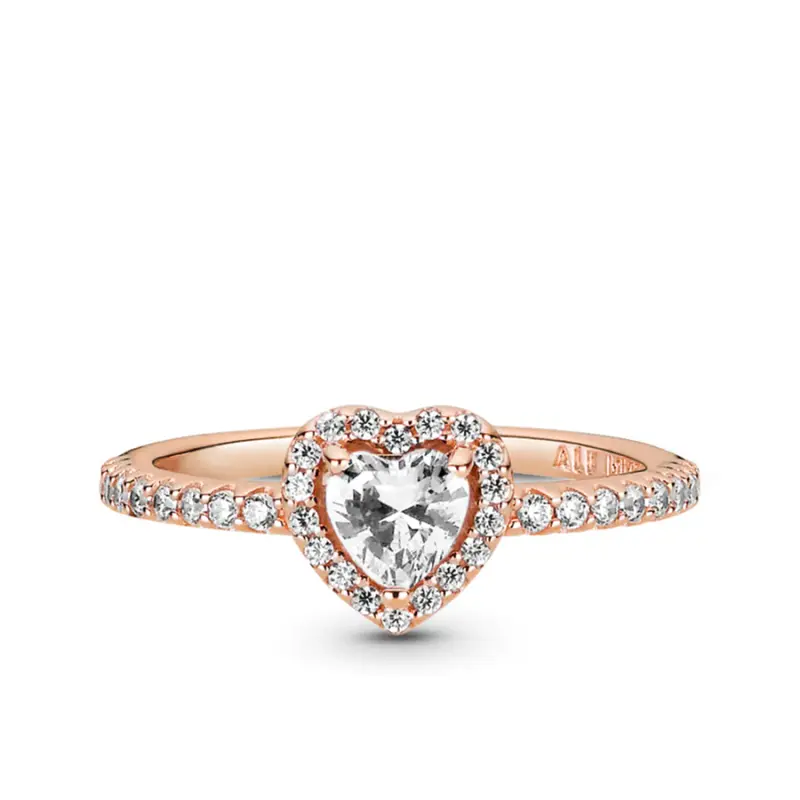 Anillo Pandora de Corazón con Oro Rosa