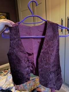 Red Pattern Waistcoat - Age 5-6