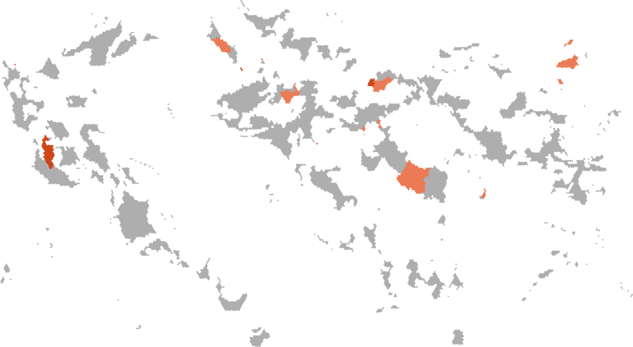 Carte des pays où le latin est reconnu