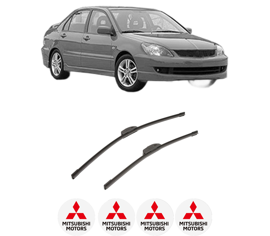 Set stergatoare auto MITSUBISHI LANCER VII (CS_A, CT_A) din 2000-2013, pentru parbriz auto, 2 bucati, Bosch Aerotwin Retrofit, din cauciuc siliconat rezistent, 4 Stickere Auto MITSUBISHI