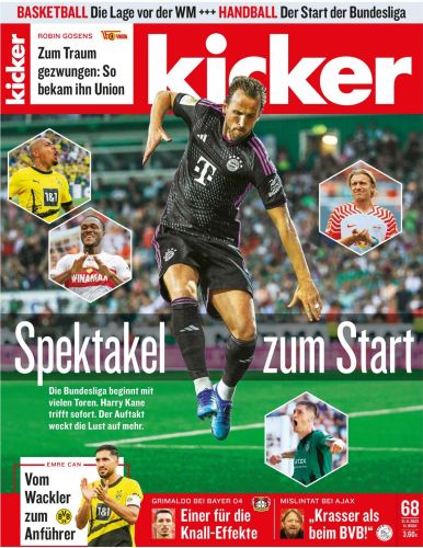 Cover: Kicker Sportmagazin No 68 vom 21  August 2023