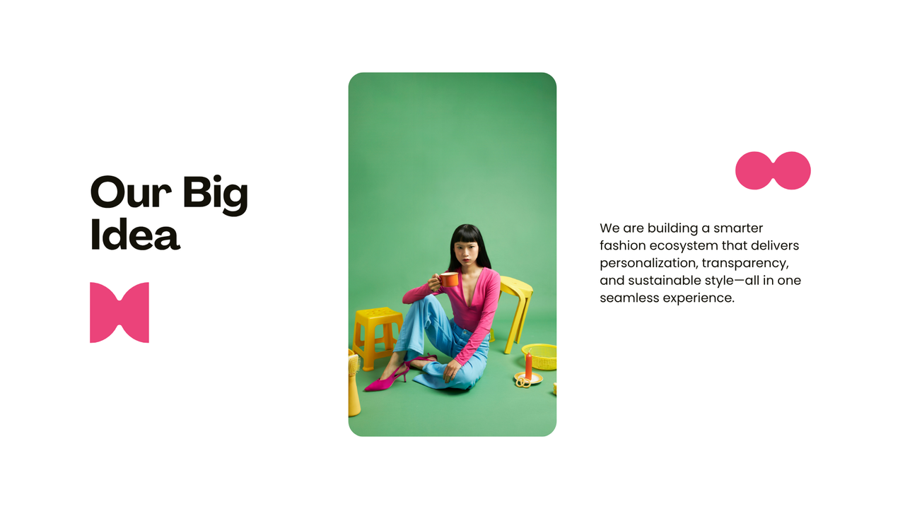 Yellow Green and Pink Dynamic Fashion Pitch Deck Presentation