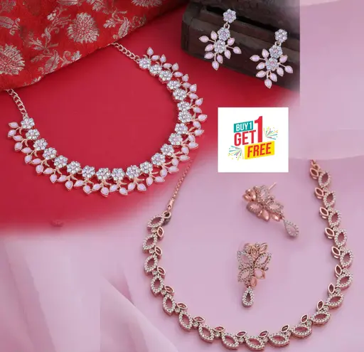 NECKLACE WITH EARRING WOMAN JEWELLY SET Color 1 (A102)