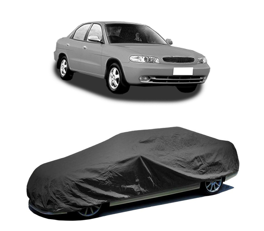Husa tip prelata auto pentru DAEWOO NUBIRA Saloon (J100) 1997 - 1999,culoare negru, material textil impermeabil, rezistanta la intemperii praf UV, CARPASSION Husa Protectie