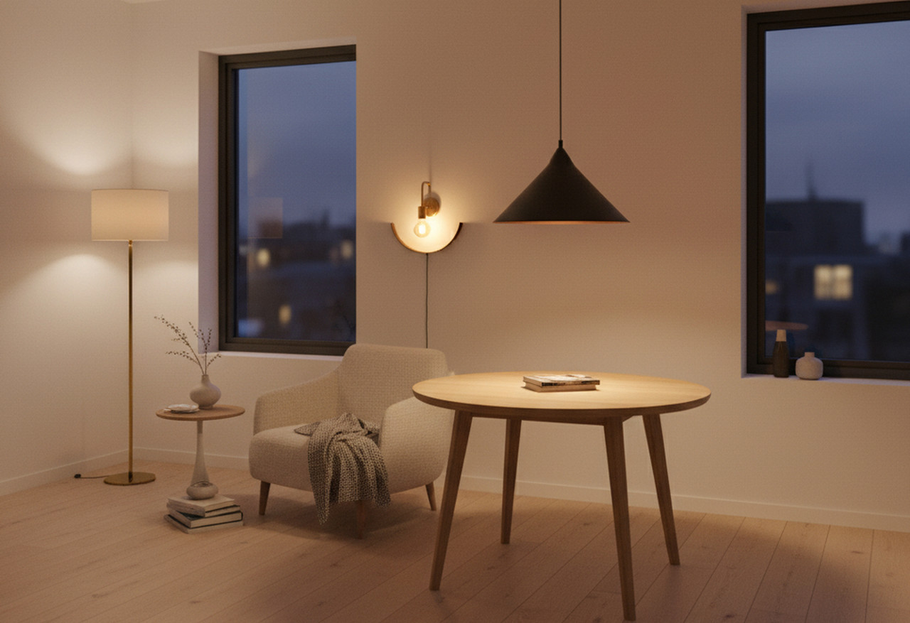 Какие светильники выбрать для студии: зонируем пространство без стен с помощью света