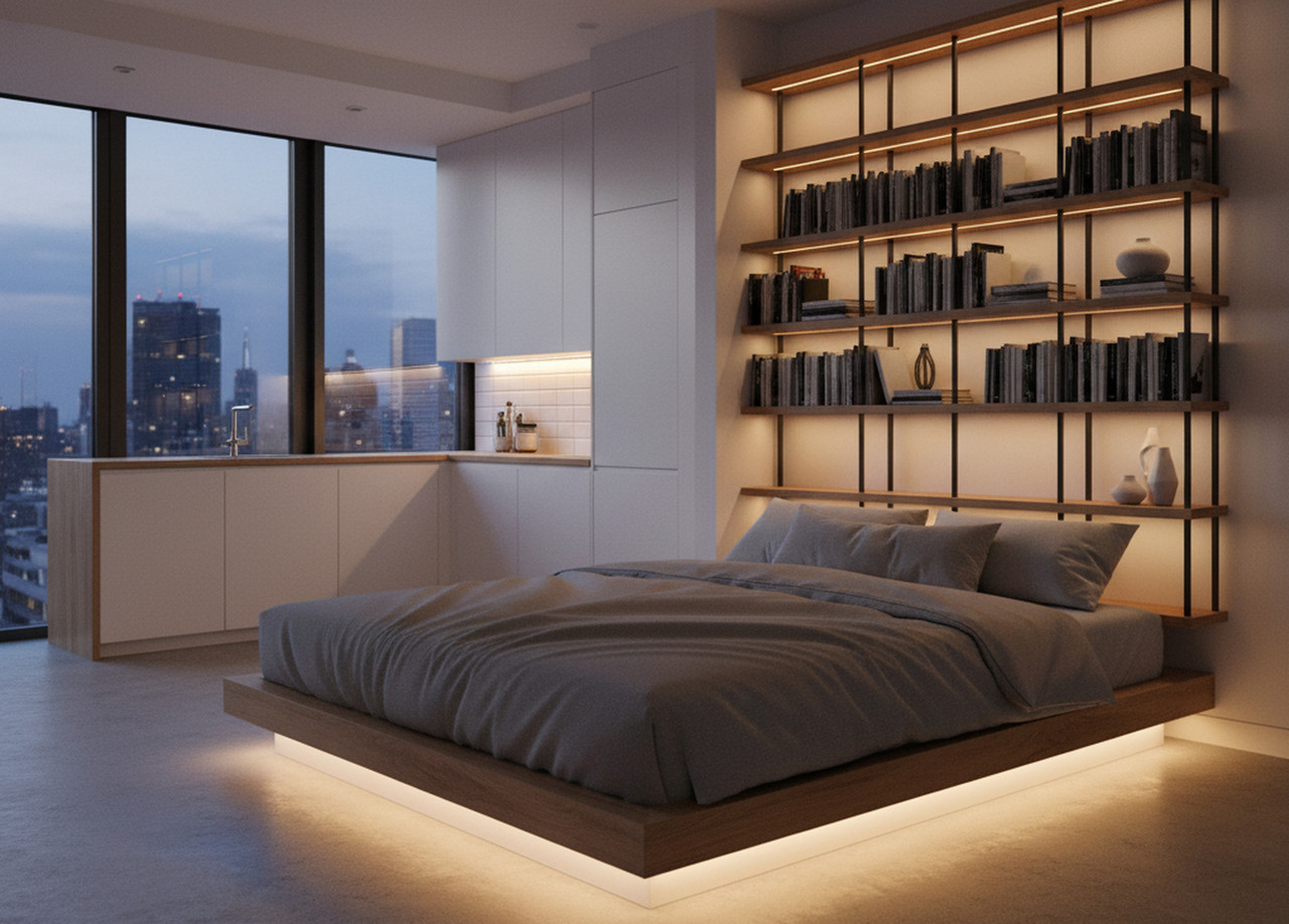 Какие светильники выбрать для студии: зонируем пространство без стен с помощью света