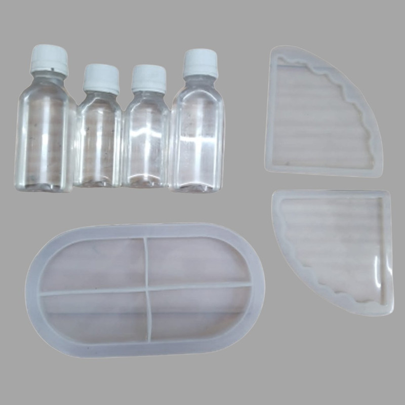 Resin art on Trinket tray with triangular tea coasters mould DIY Kit 