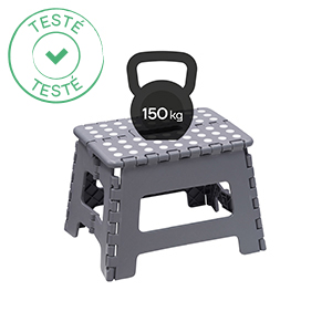 Tabouret Pliant ARREGUI 27cm Gris - Marchepied 150kg - Pour Maison, Jardin, Camping