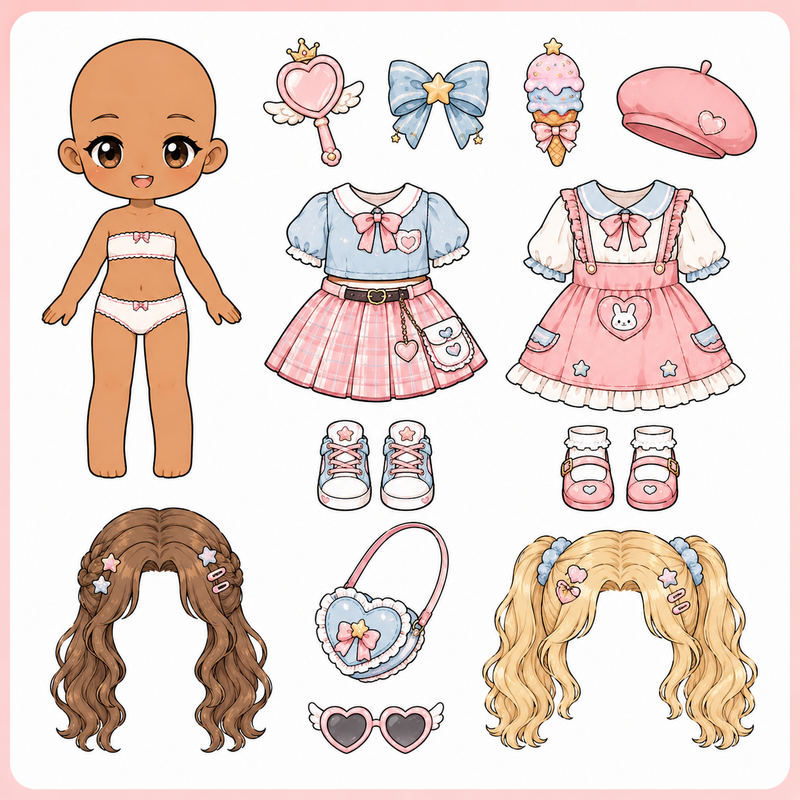 Boneca de Papel Tema 8