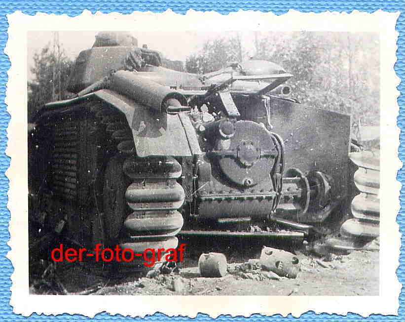 Foto, Frankreich, Panzer, zerstört, um 1940