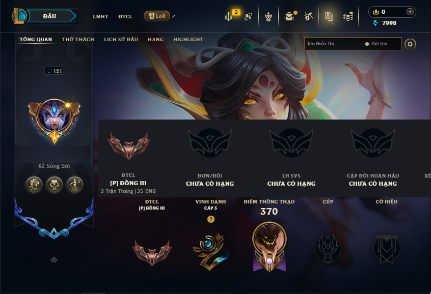 Acc LMHT # - Không Khung