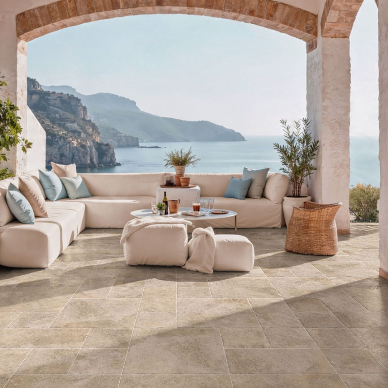 Πλακάκι Modula Redstone Crema 100x100 Antislip - Image 2