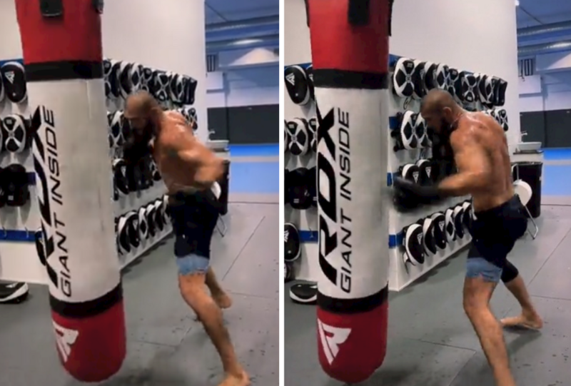Хамзат Чимаев наказва боксовия чувал преди UFC 294