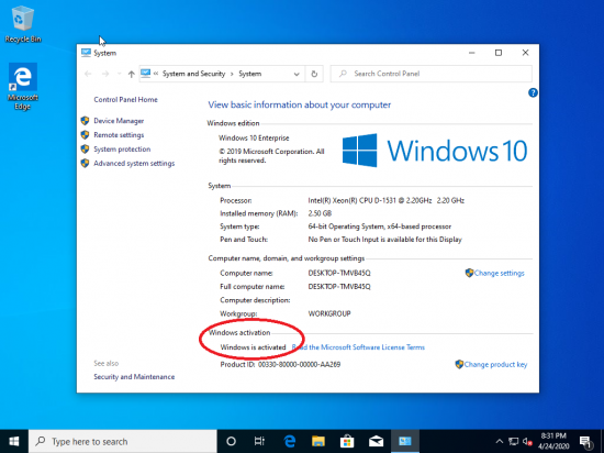 Windows 10 Enterprise 19H2 1909.18363.815 (x86/x64) Multilanguage Preactivated April 2020