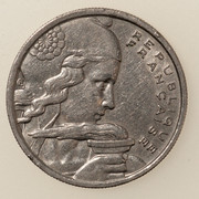 100 francos Cochet. Francia. 1958 (chouette). Dedicada a Benyusuf y a 10 pfennig. PAS4936