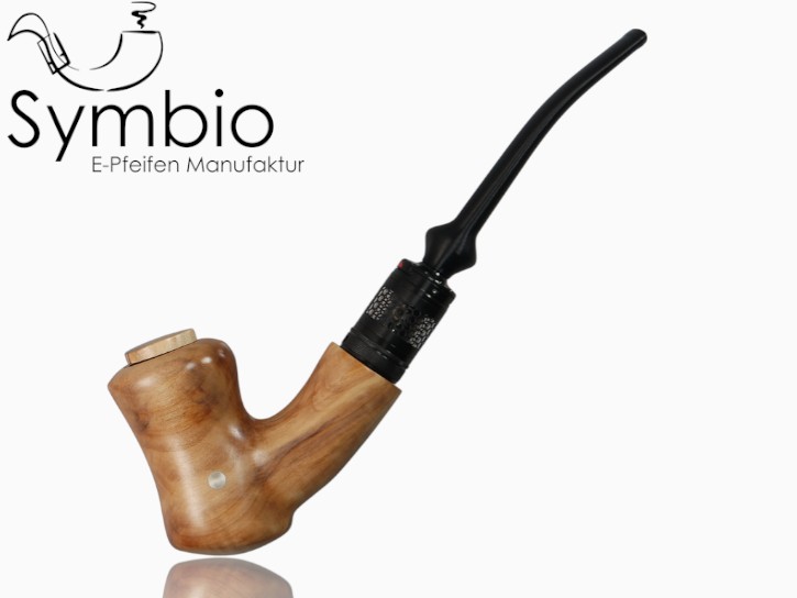 French Pipe E-Pfeife aus europaeischer Rosskastanie, Freehand Unikat aus Symplex-Wood mit markant gebogenem Holm