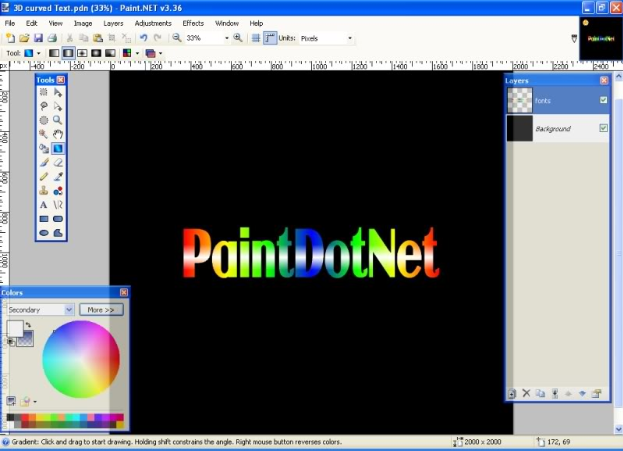 how to curve text in paint 3d