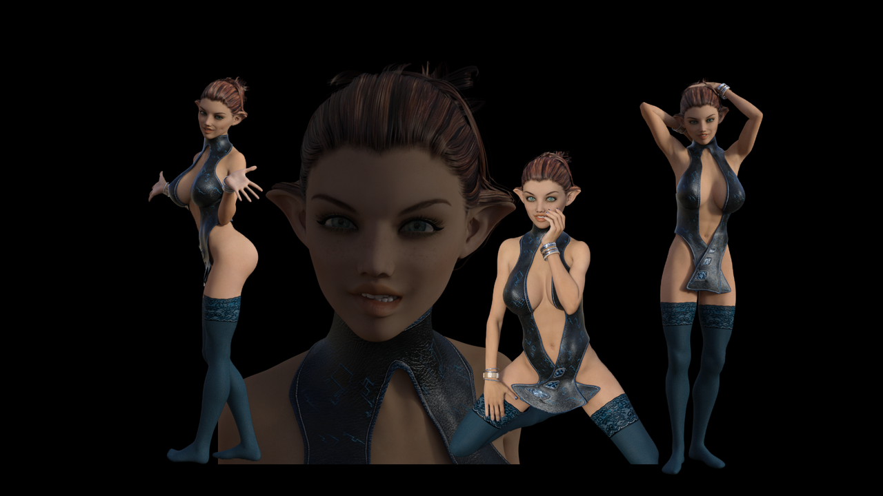 Josie 7 Blue BLK Background