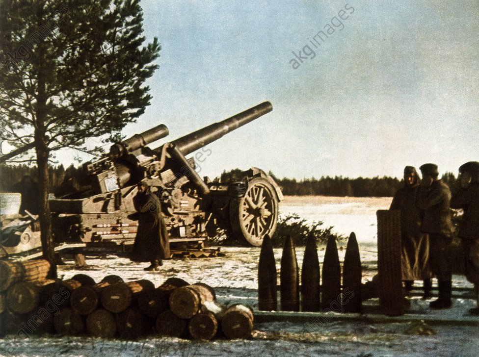 Schwerer Mörser der Wehrmacht an der Ostfront