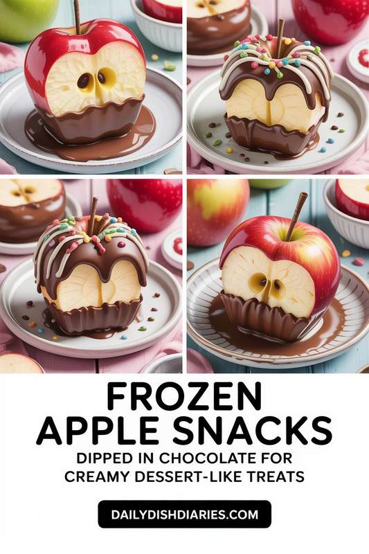 02254 Frozen Apple Snacks Dipped in Chocolate for Creamy Dessert Like Treats converted