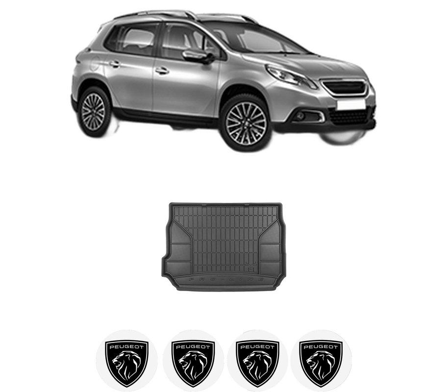 Tavita Portbagaj PEUGEOT 2008 I (CU_) din 2013-2019, Protectie Portbagaj Auto, 4x Stickere auto cu PEUGEOT
