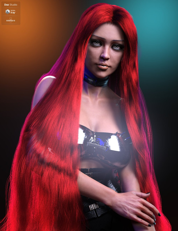 dForce Hel Hair for Genesis 8.1 Female