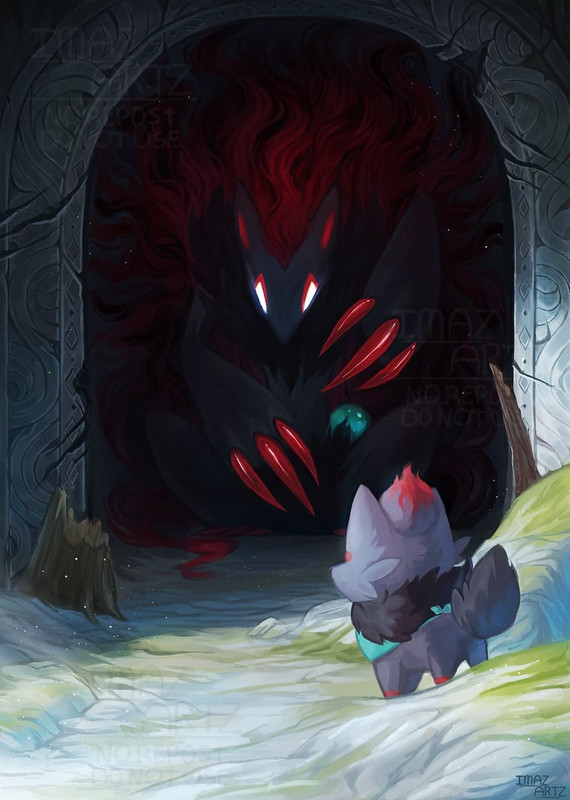 zorua-and-zoroark-pokemon-drawn-by-imaza