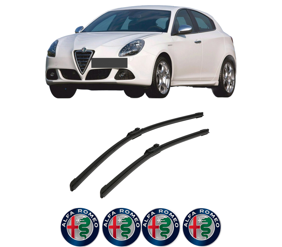 Set stergatoare auto ALFA ROMEO GIULIETTA (940_) din 2010-2020, pentru parbriz auto, 2 bucati, Bosch Aerotwin, din cauciuc siliconat rezistent, 4 Stickere Auto ALFA ROMEO