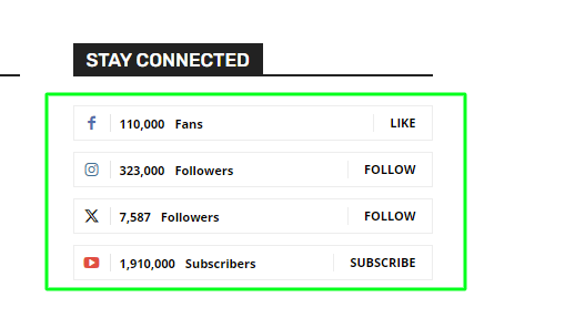 This is how I want my stay connected section to be looked like.