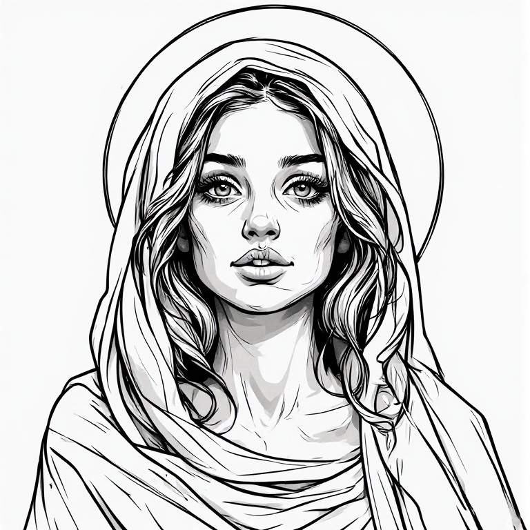 Madonna-l-Line-drawing-natural-(11)