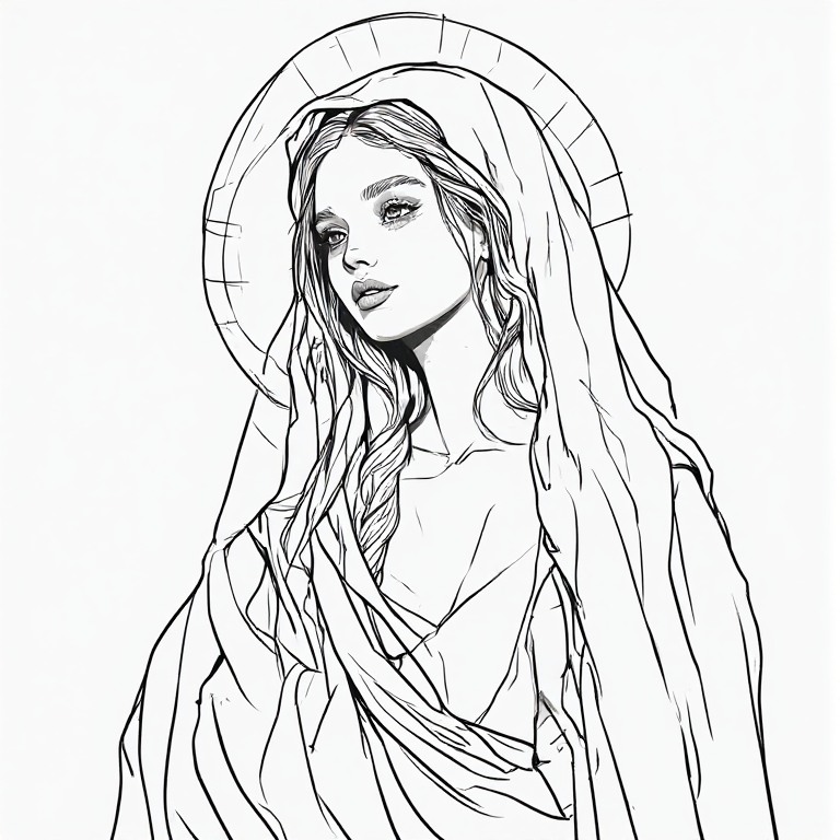 Madonna-l-Line-drawing-natural-(10)
