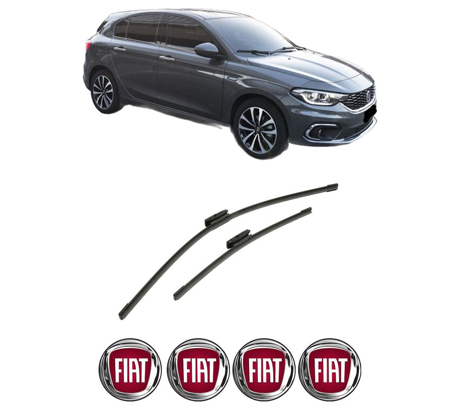 Set stergatoare auto FIAT TIPO Hatchback (356_, 357_) din 2016-2022, pentru parbriz auto, 2 bucati, Bosch Aerotwin Multi, din cauciuc siliconat rezistent, 4 Stickere Auto FIAT