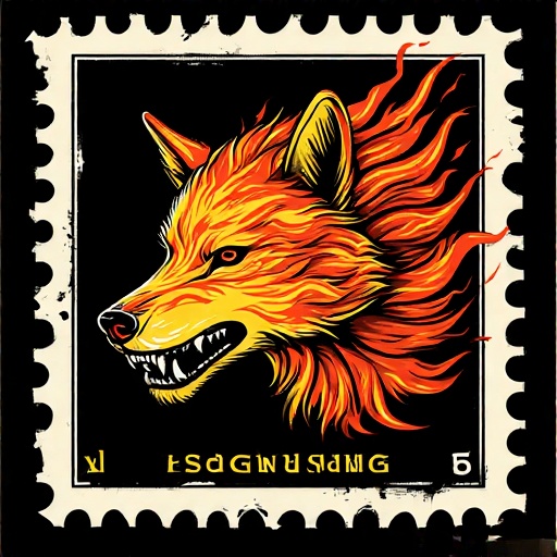 Postal-stamp-style-art-of-a-fl
