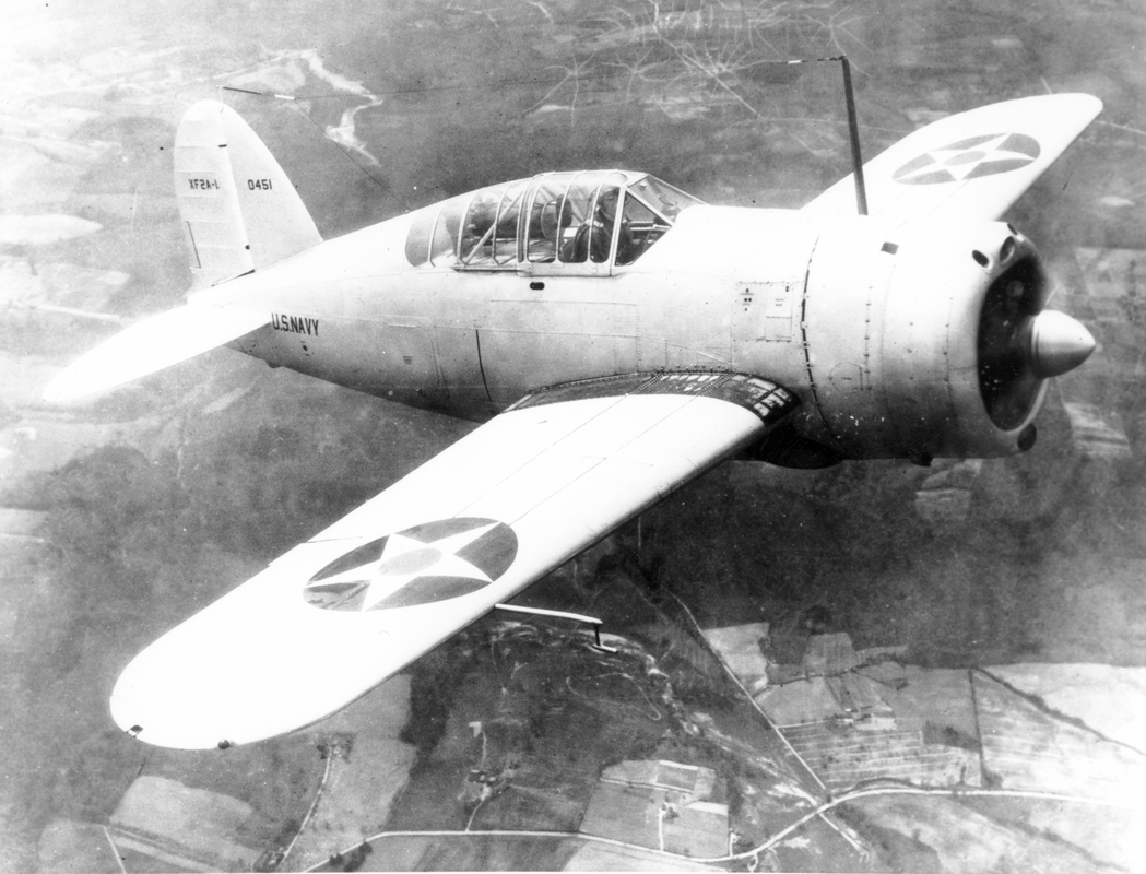 brewster 002 XF2A-1 in flight
