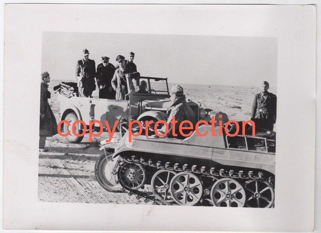 2 Orig. Foto KETTENKRAD mit Anhänger Afrika 1942 Afrika-Korps Tu