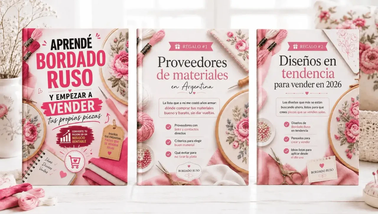 Taller de bordado ruso y materiales