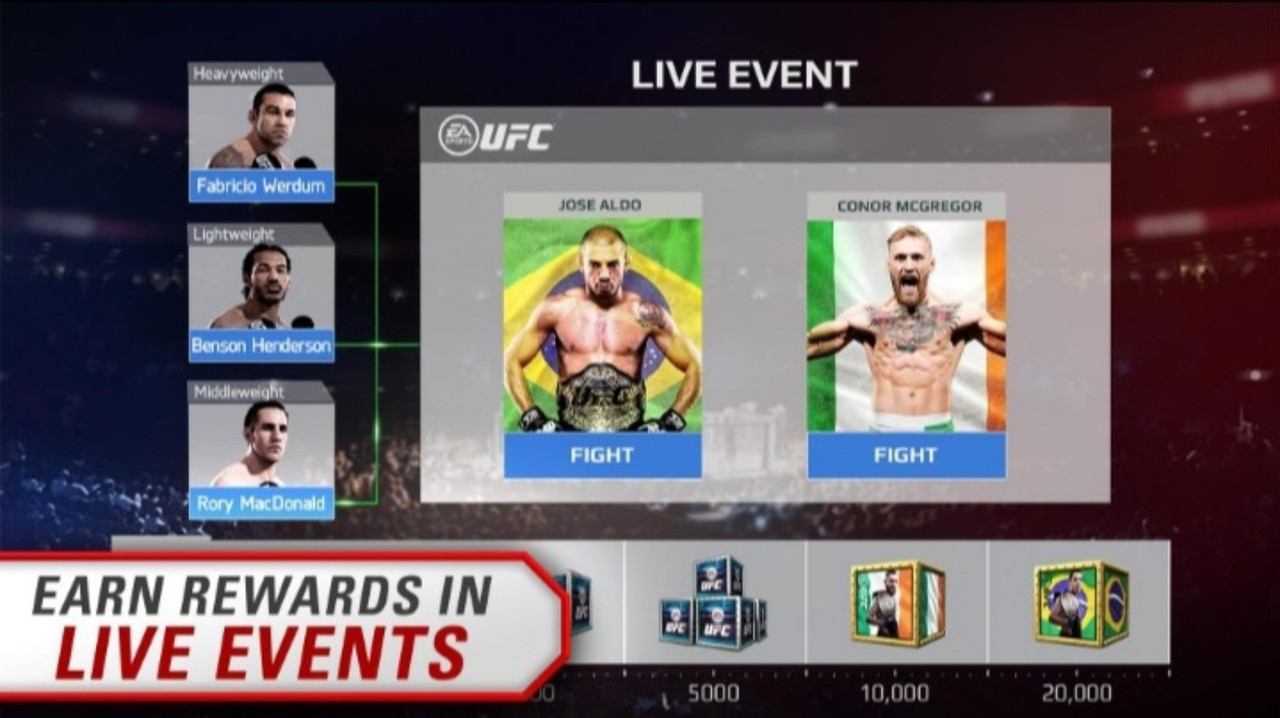 Two UFC fighters facing off in the octagon.