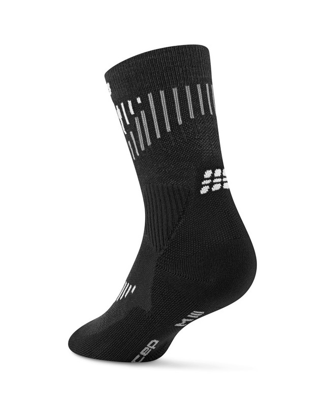CEP Core Run Merino Socks Mid Cut 3 0 black white WP8CBV WP7CBV back