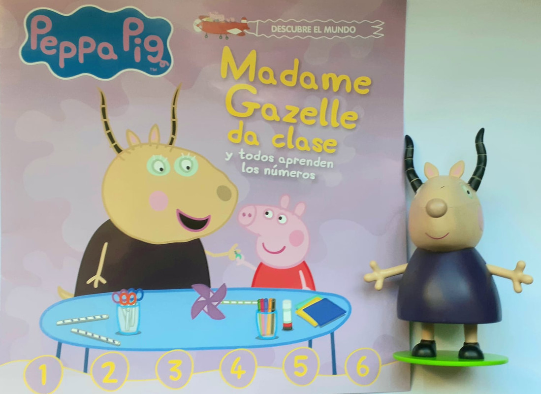 PEPPA PIG, MADAME FAZELLE DA CLASES Y TODOS APRENDEN LOS NUMEROS+MUÑECO