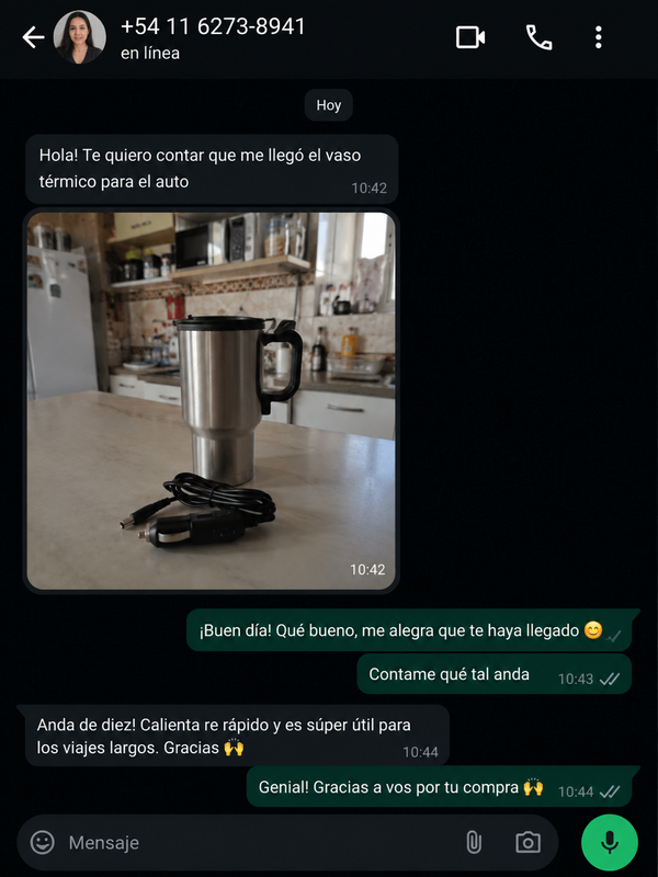 Chat de WhatsApp cliente 5