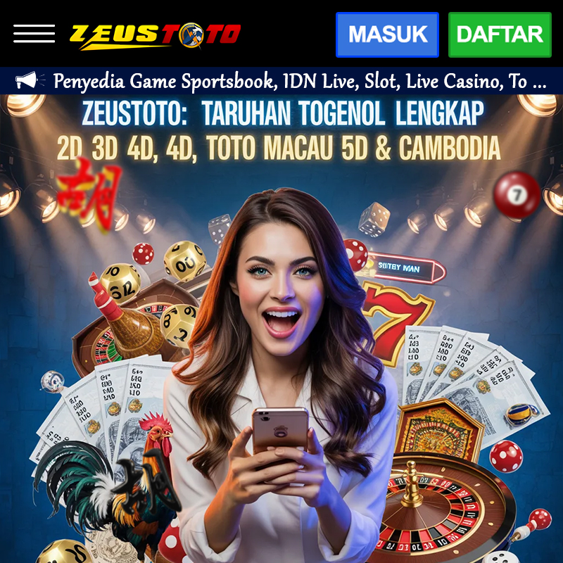ZEUSTOTO: Taruhan Togel Online Lengkap 2D 3D 4D, Toto Macau 5D & Cambodia image 1