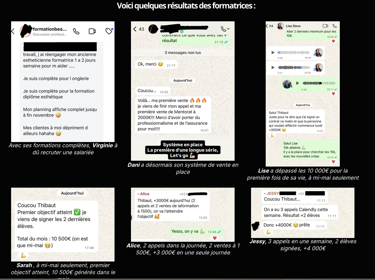 Témoignages formatrices esthétique